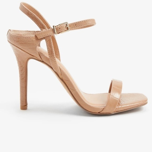 COPY - Textured Low Back Heeled Sandals size 9 & 10 express heel shoes prom san… - Picture 2 of 5